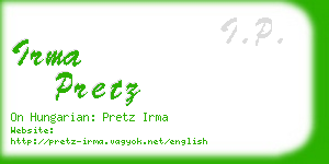 irma pretz business card